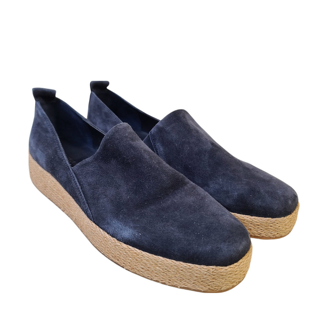 Vince Navy Blue Suede Slip On Espadrille Sneakers Shoes Size US 8 EU 38